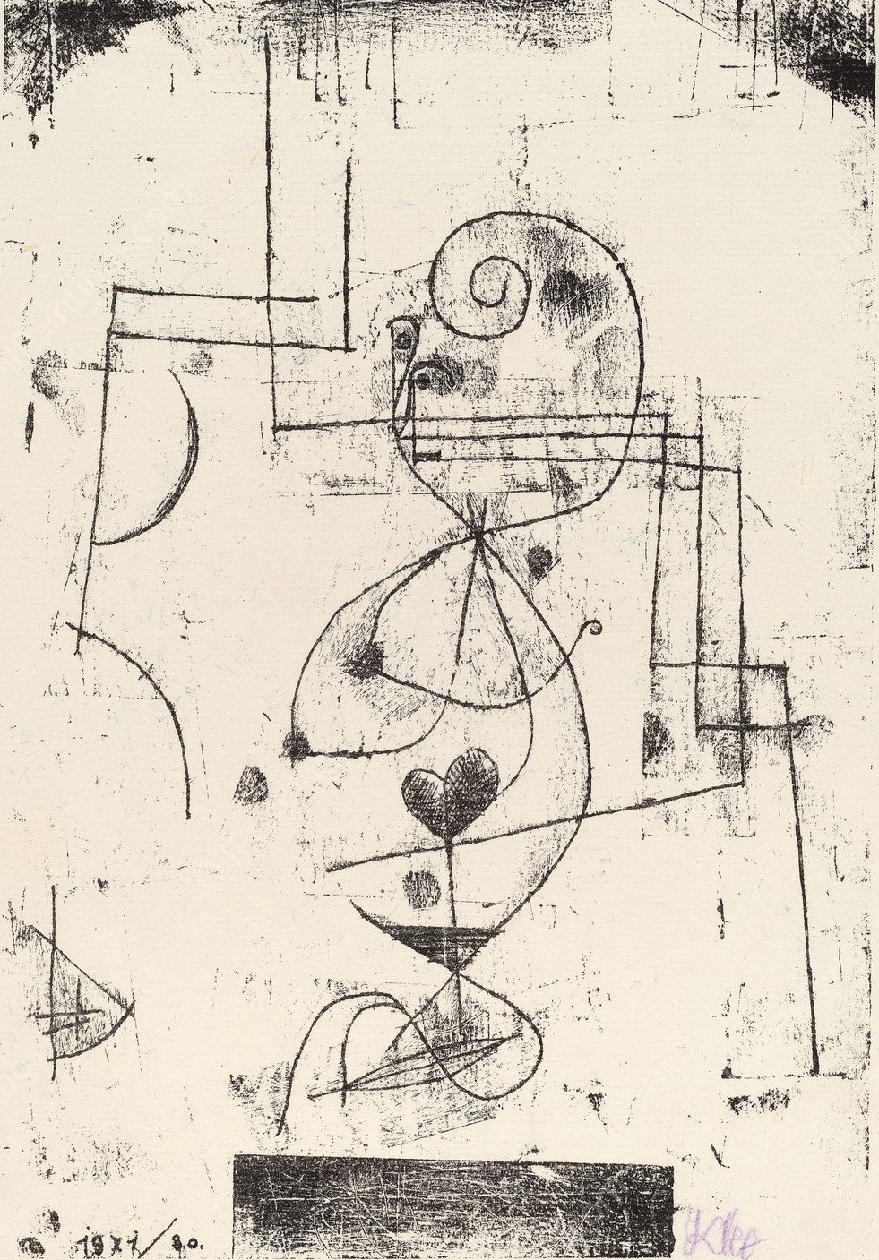 Queen of Hearts  by Paul Klee - Hand-Painted Oil Painting Reproduction