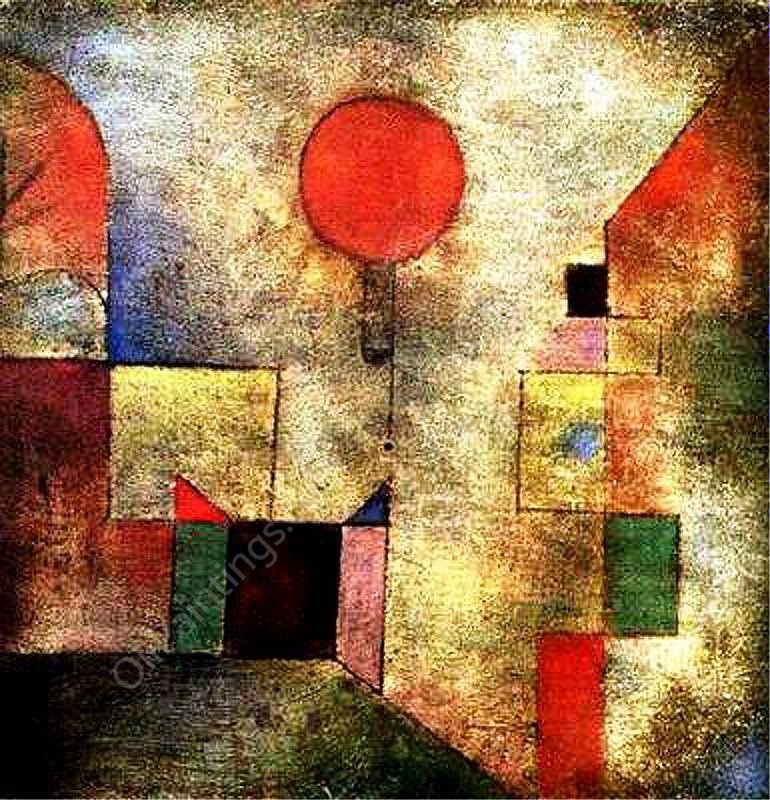 Red Balloon by Paul Klee - Hand-Painted Oil Painting Reproduction