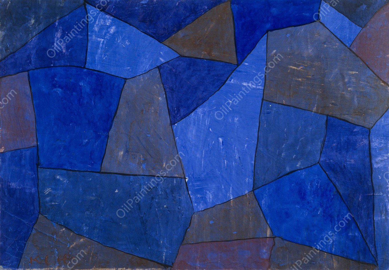 Rocks at Night  by Paul Klee - Hand-Painted Oil Painting Reproduction