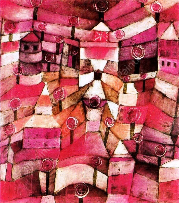 Rose Garden by Paul Klee - Hand-Painted Oil Painting Reproduction