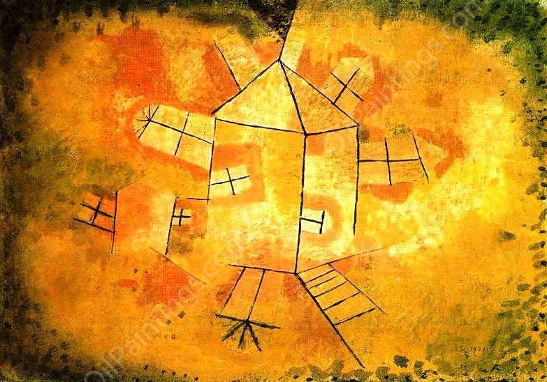 Rotating House by Paul Klee - Hand-Painted Oil Painting Reproduction