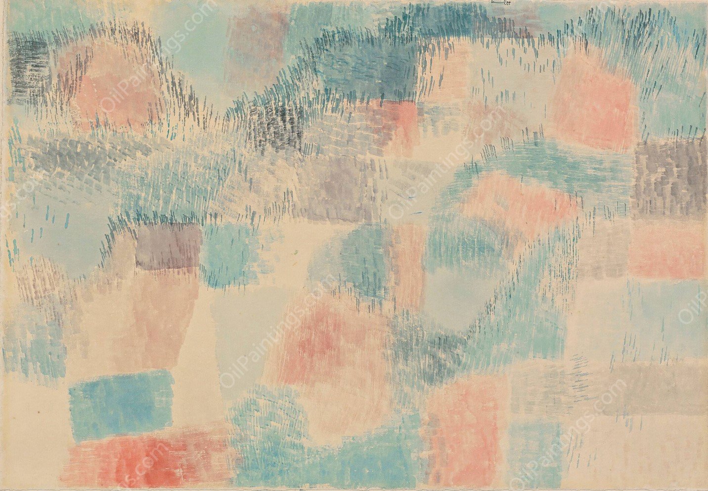 Rote Erde  by Paul Klee - Hand-Painted Oil Painting Reproduction