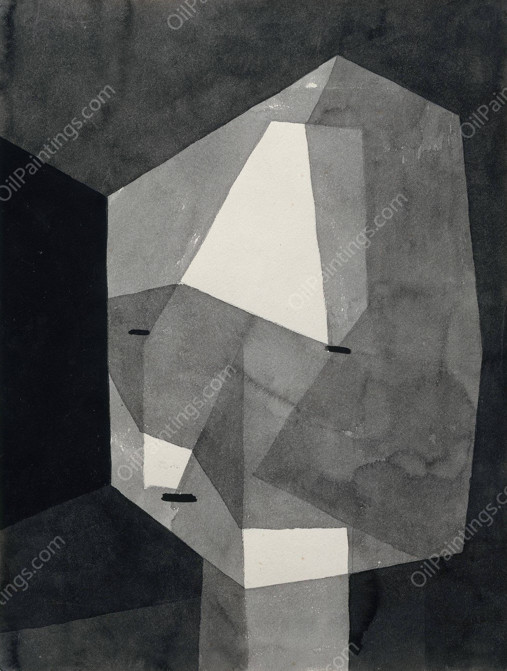 Rough-Cut Head  by Paul Klee - Hand-Painted Oil Painting Reproduction