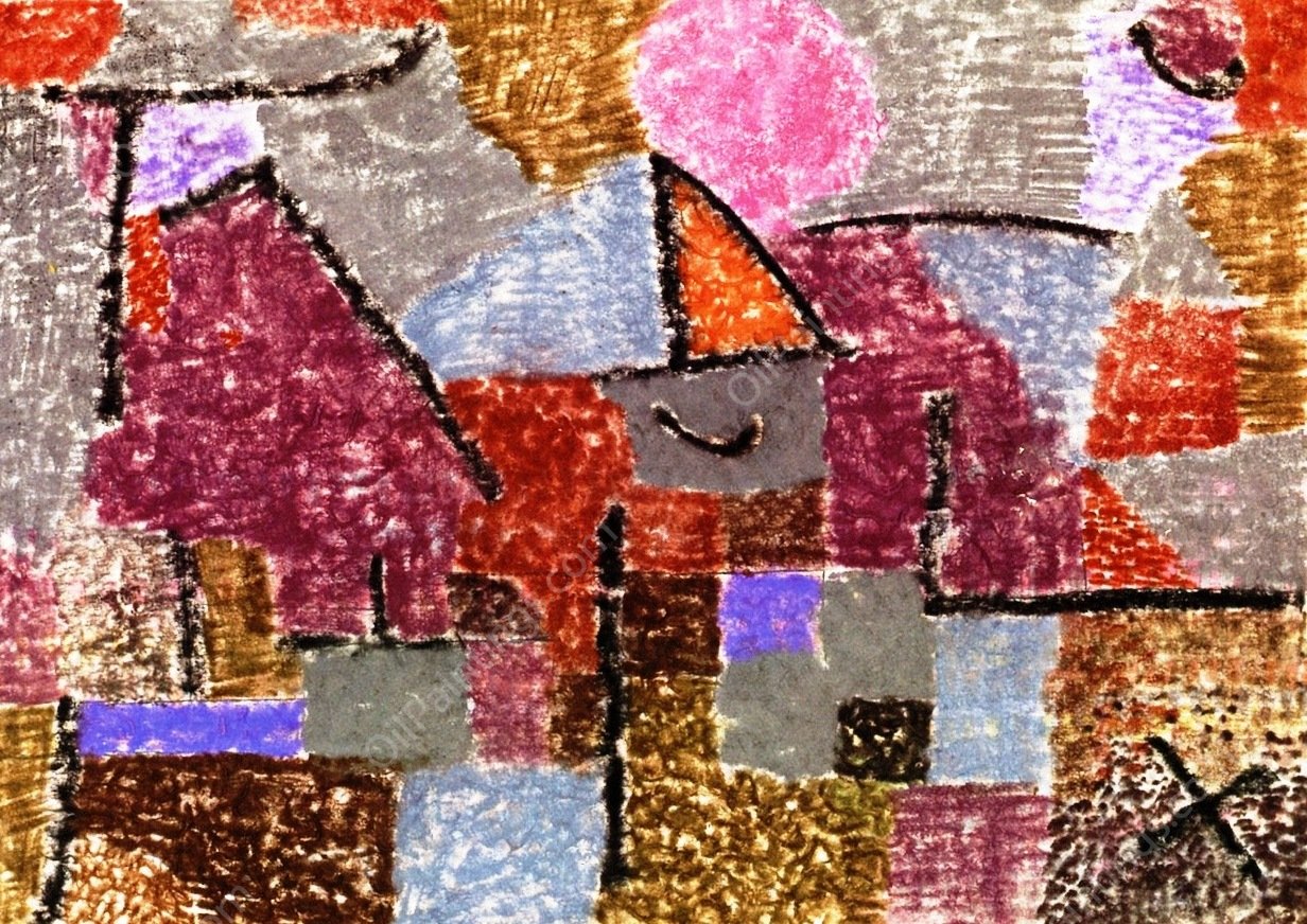Scenery near Pasch by Paul Klee - Hand-Painted Oil Painting Reproduction