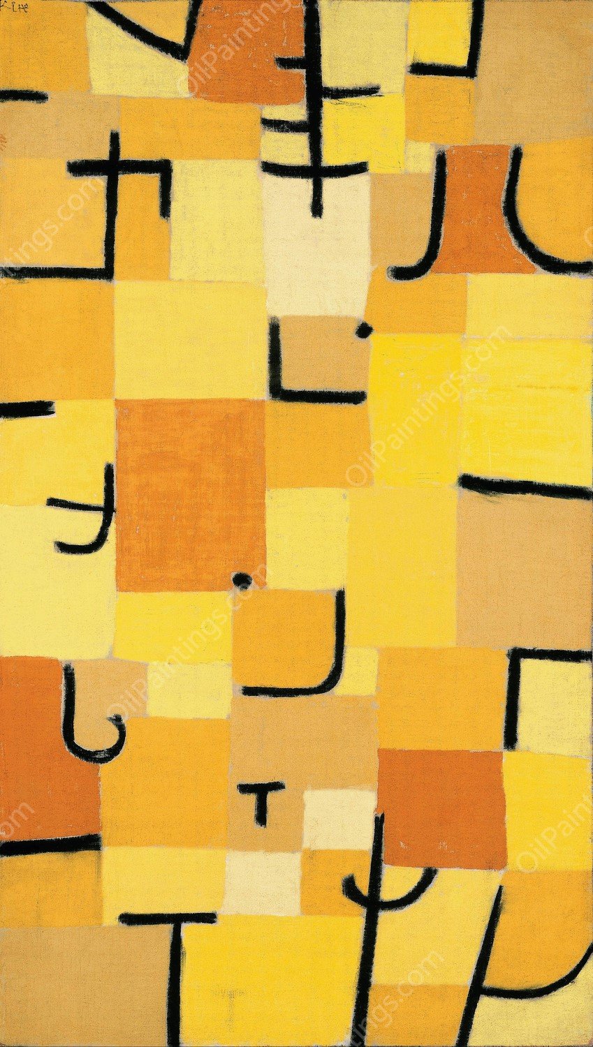 Signs In Yellow  by Paul Klee - Hand-Painted Oil Painting Reproduction