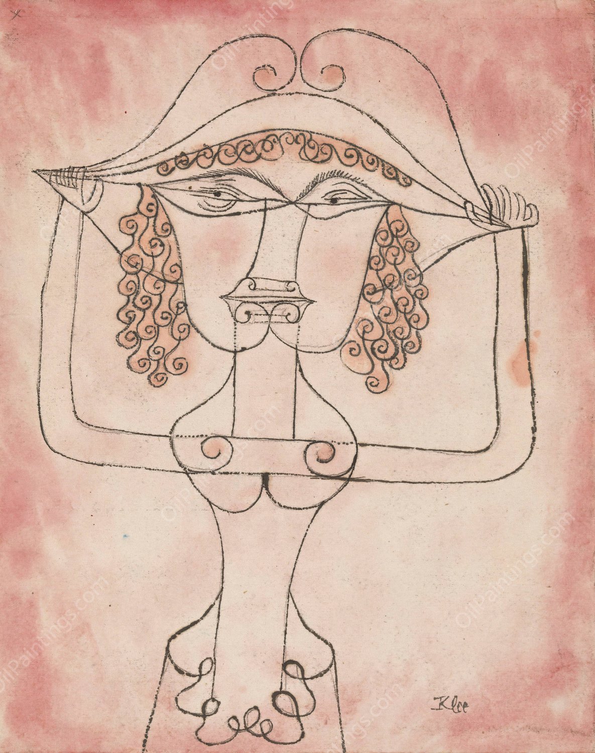 Singer of the Comic Opera  by Paul Klee - Hand-Painted Oil Painting Reproduction