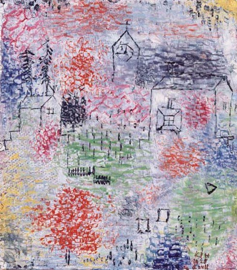 Small Landscape with the Village Church by Paul Klee - Hand-Painted Oil Painting Reproduction