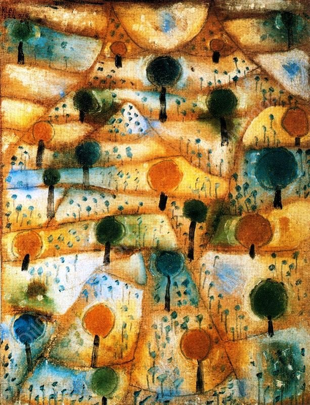 Small Rhytmic Landscape by Paul Klee - Hand-Painted Oil Painting Reproduction
