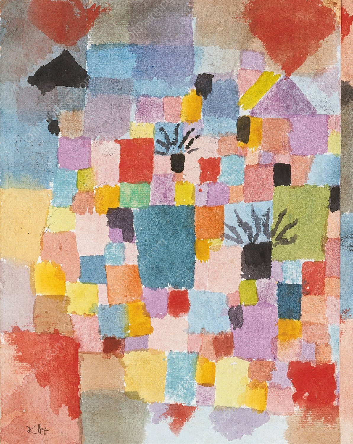 Southern Gardens  by Paul Klee - Hand-Painted Oil Painting Reproduction