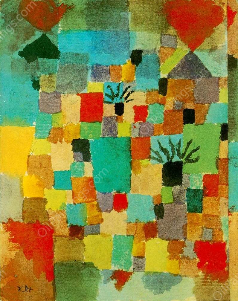 Southern (Tunisian) Gardens by Paul Klee - Hand-Painted Oil Painting Reproduction