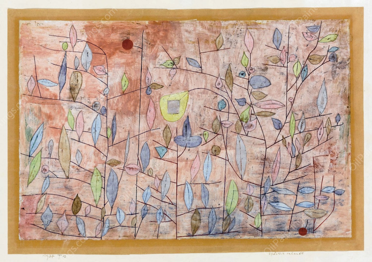Sparse Foliage by Paul Klee - Hand-Painted Oil Painting Reproduction