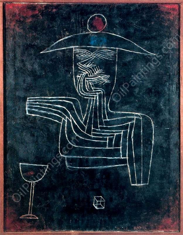 Spirit Drinking and Gambling by Paul Klee - Hand-Painted Oil Painting Reproduction