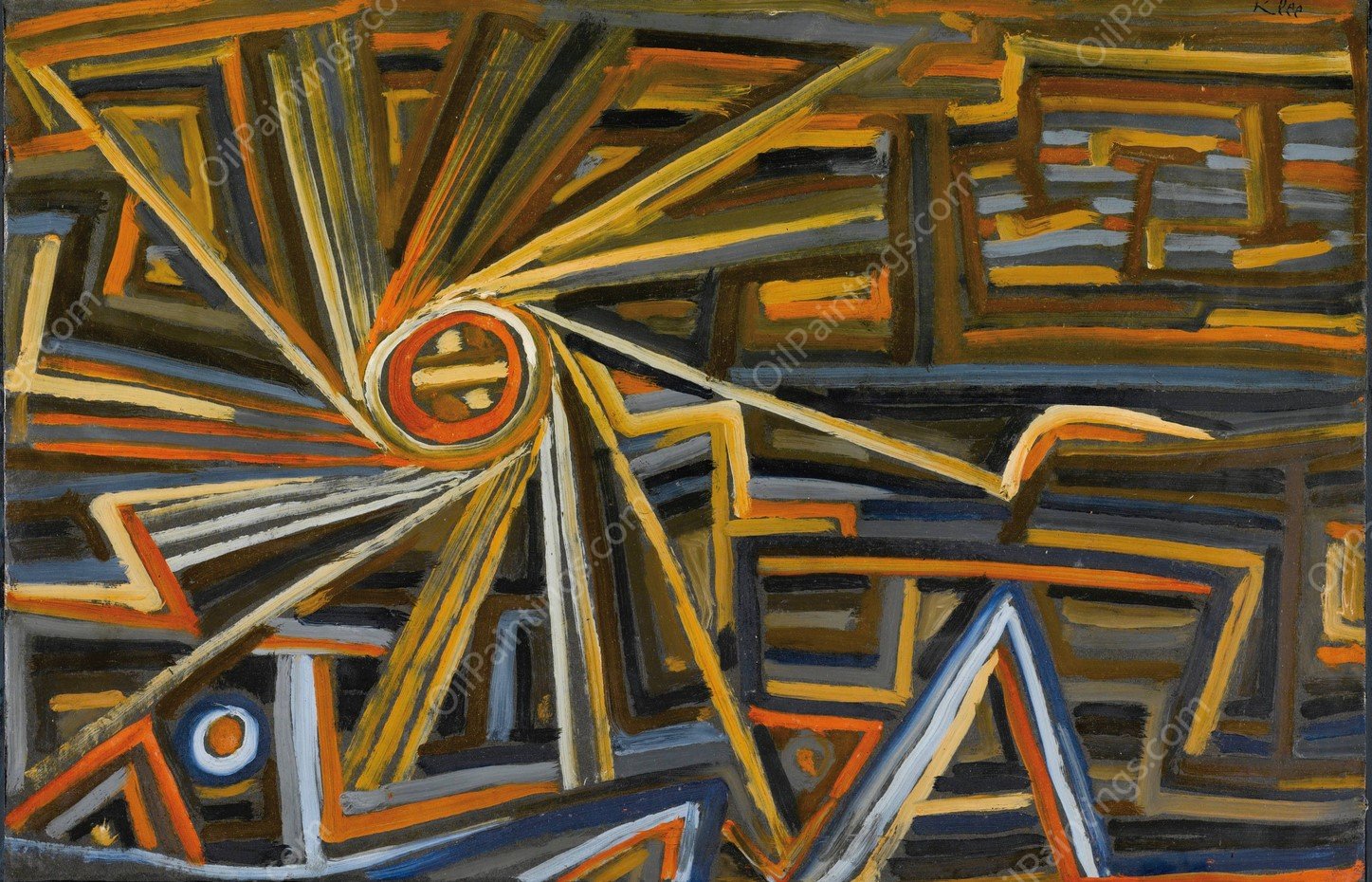 Strahlung Und Rotation  by Paul Klee - Hand-Painted Oil Painting Reproduction