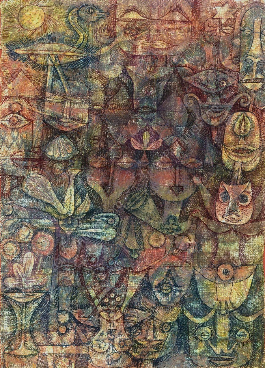 Strange Garden  by Paul Klee - Hand-Painted Oil Painting Reproduction