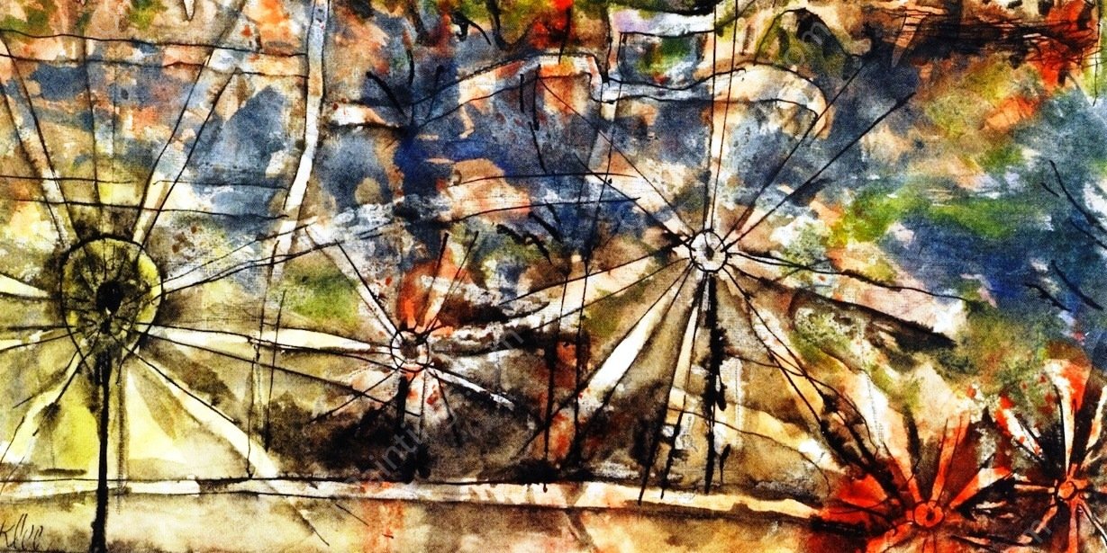 Street Lamps by Paul Klee - Hand-Painted Oil Painting Reproduction