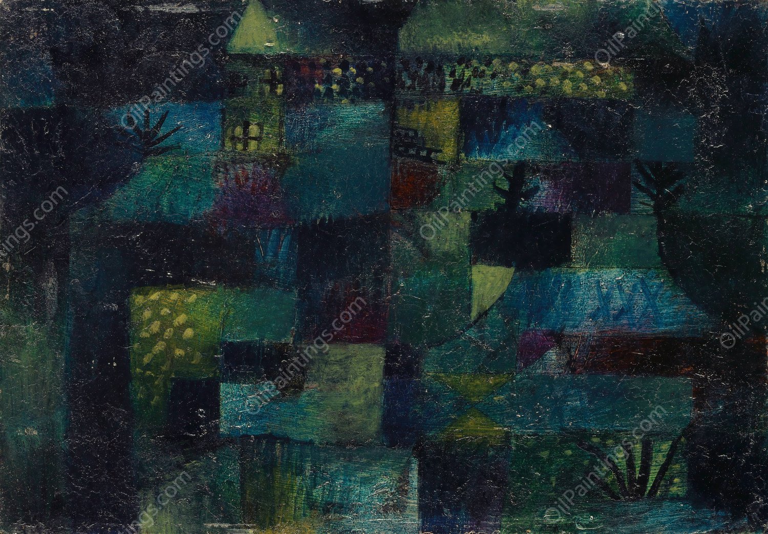 Terraced Garden  by Paul Klee - Hand-Painted Oil Painting Reproduction