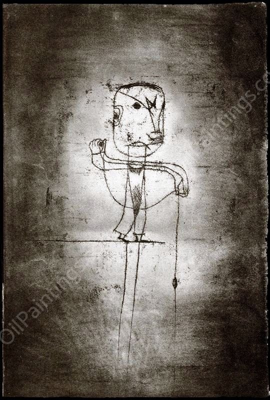 The Angler by Paul Klee - Hand-Painted Oil Painting Reproduction