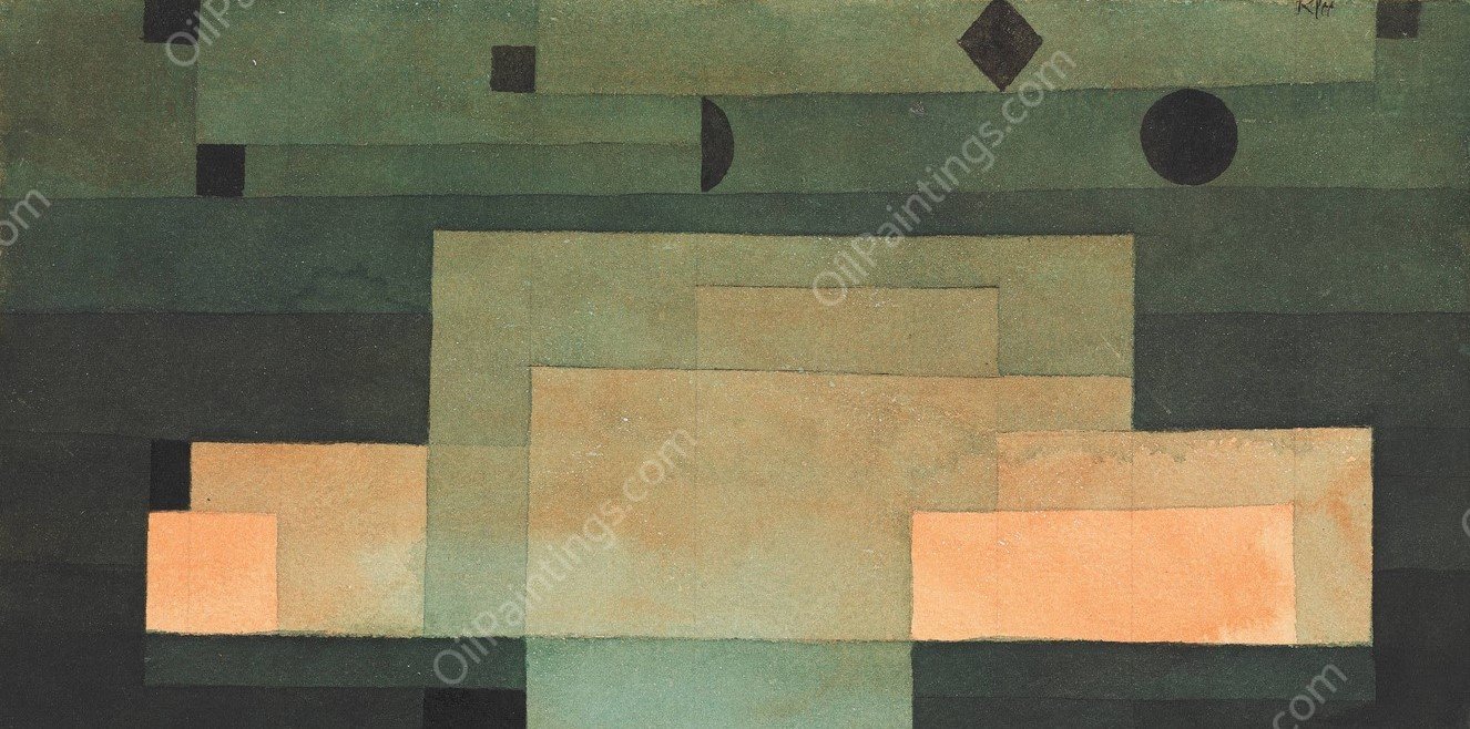 The Firmament Above the Temple  by Paul Klee - Hand-Painted Oil Painting Reproduction