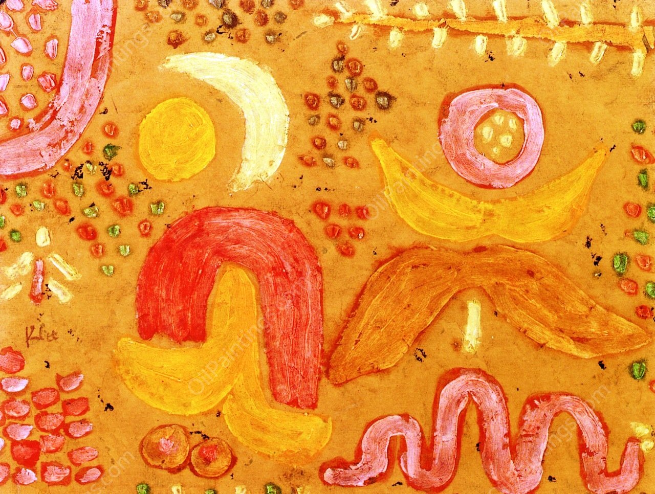 The Garden in Hot Weather by Paul Klee - Hand-Painted Oil Painting Reproduction