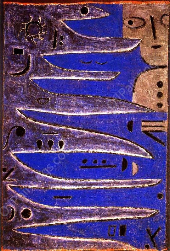 The Gray Man and the Coast by Paul Klee - Hand-Painted Oil Painting Reproduction