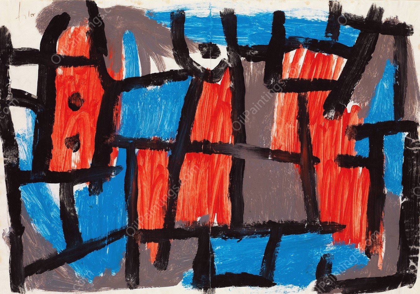 The Hour Before One Night  by Paul Klee - Hand-Painted Oil Painting Reproduction
