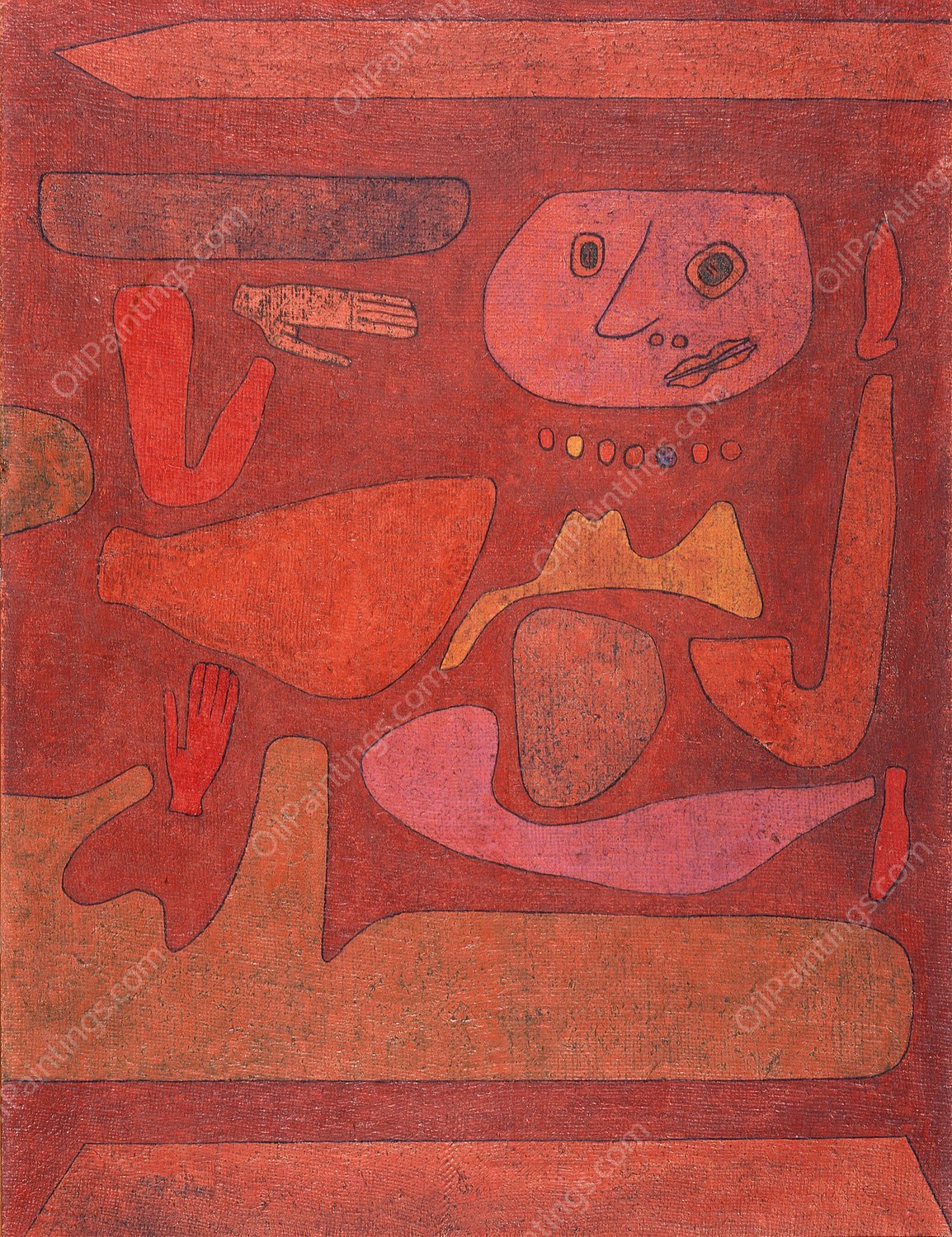 The Man of Confusion  by Paul Klee - Hand-Painted Oil Painting Reproduction