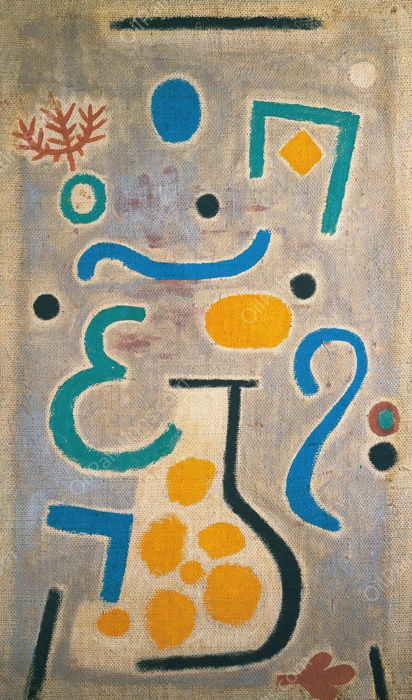 The Vase  by Paul Klee - Hand-Painted Oil Painting Reproduction