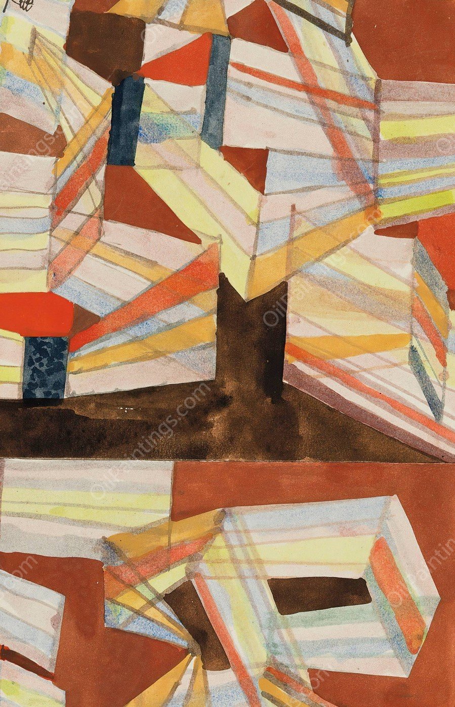 Transparent-Perspectivisch Gefugt  by Paul Klee - Hand-Painted Oil Painting Reproduction