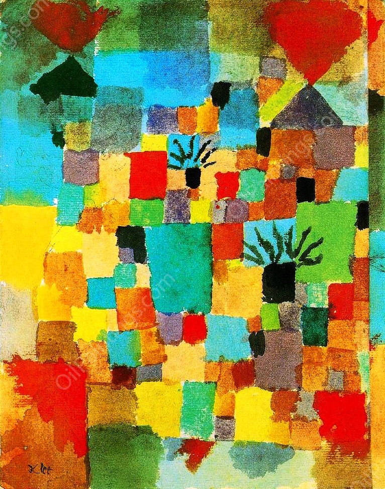 Tunesian Gardens by Paul Klee - Hand-Painted Oil Painting Reproduction