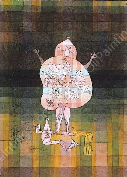 Ventriloquist and Crier in the Moor by Paul Klee - Hand-Painted Oil Painting Reproduction