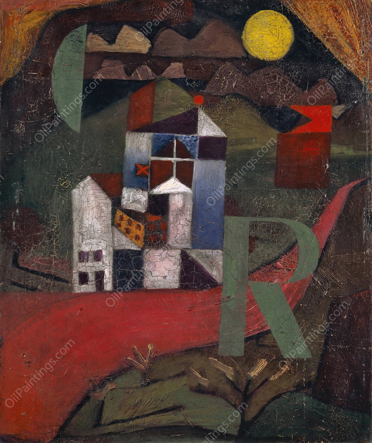 Villa R  by Paul Klee - Hand-Painted Oil Painting Reproduction