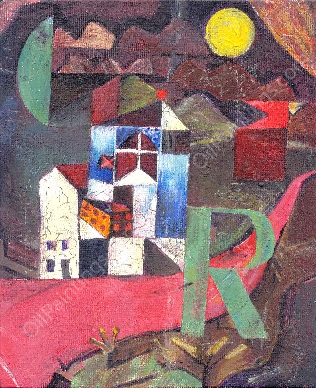 Villa R by Paul Klee - Hand-Painted Oil Painting Reproduction