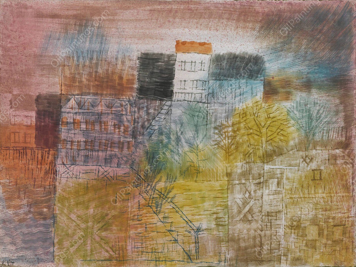 Vorfruhling In H.  by Paul Klee - Hand-Painted Oil Painting Reproduction