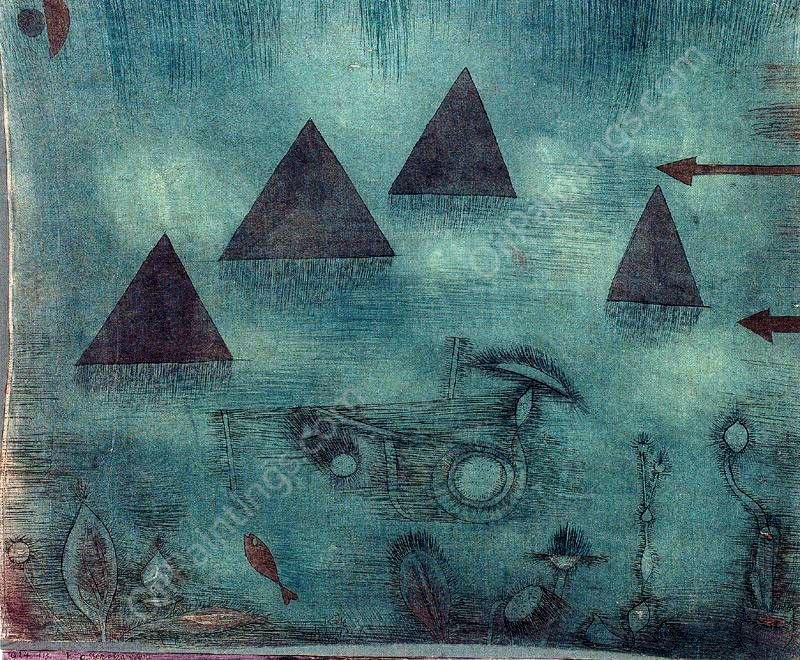 Water Pyramids by Paul Klee - Hand-Painted Oil Painting Reproduction
