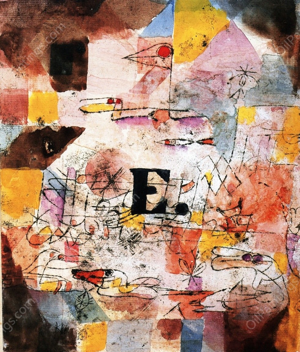 Waterfowl - Duck by Paul Klee - Hand-Painted Oil Painting Reproduction