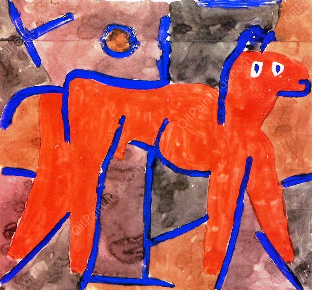 Wildes Tier im Bann by Paul Klee - Hand-Painted Oil Painting Reproduction