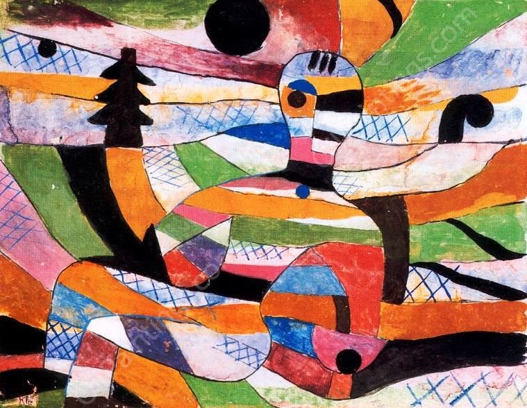 Woman Awakening by Paul Klee - Hand-Painted Oil Painting Reproduction