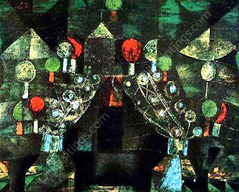 Women's Pavillon by Paul Klee - Hand-Painted Oil Painting Reproduction