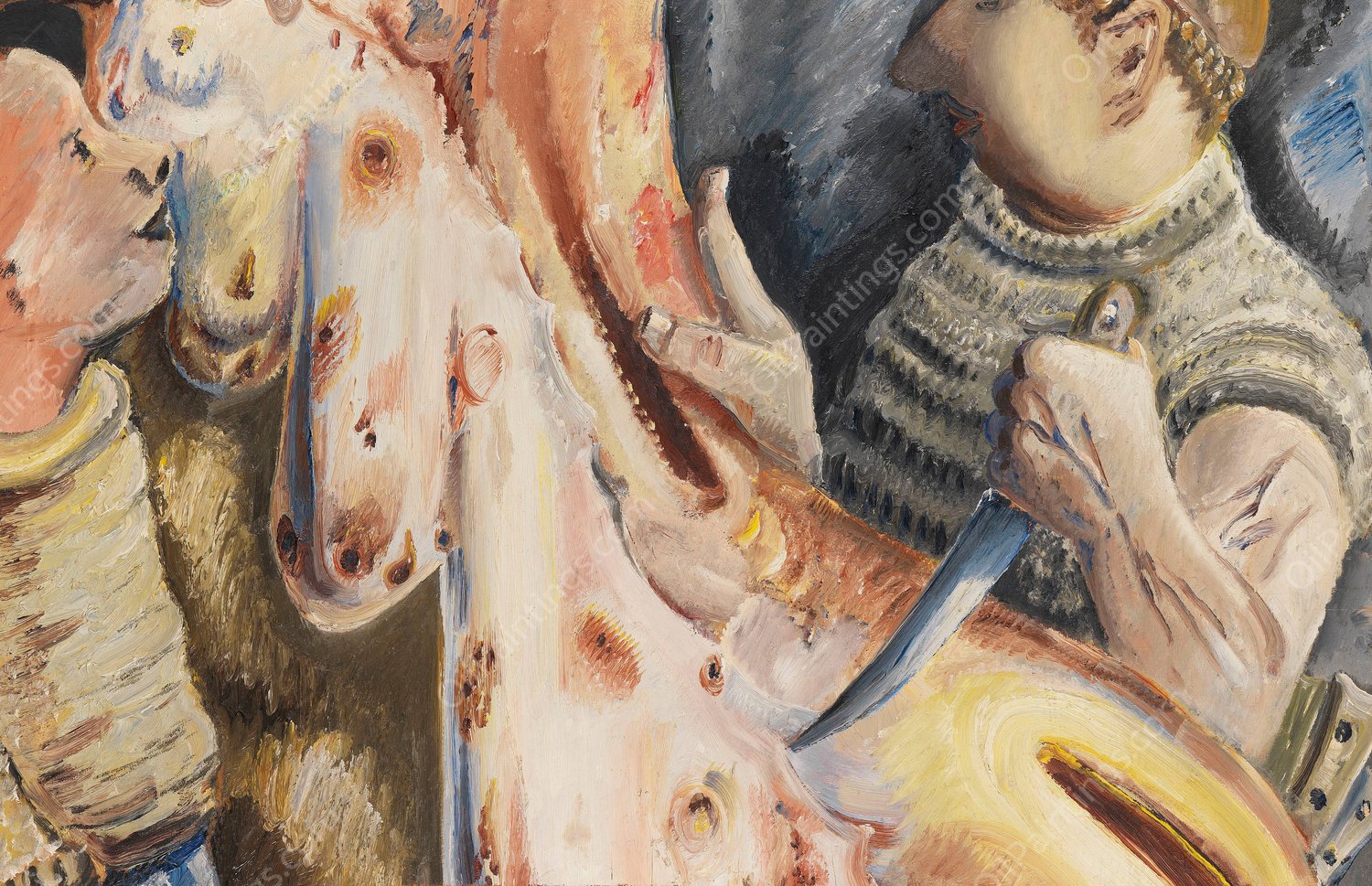 Beim Schlachten  by Paul Kleinschmidt - Hand-Painted Oil Painting Reproduction