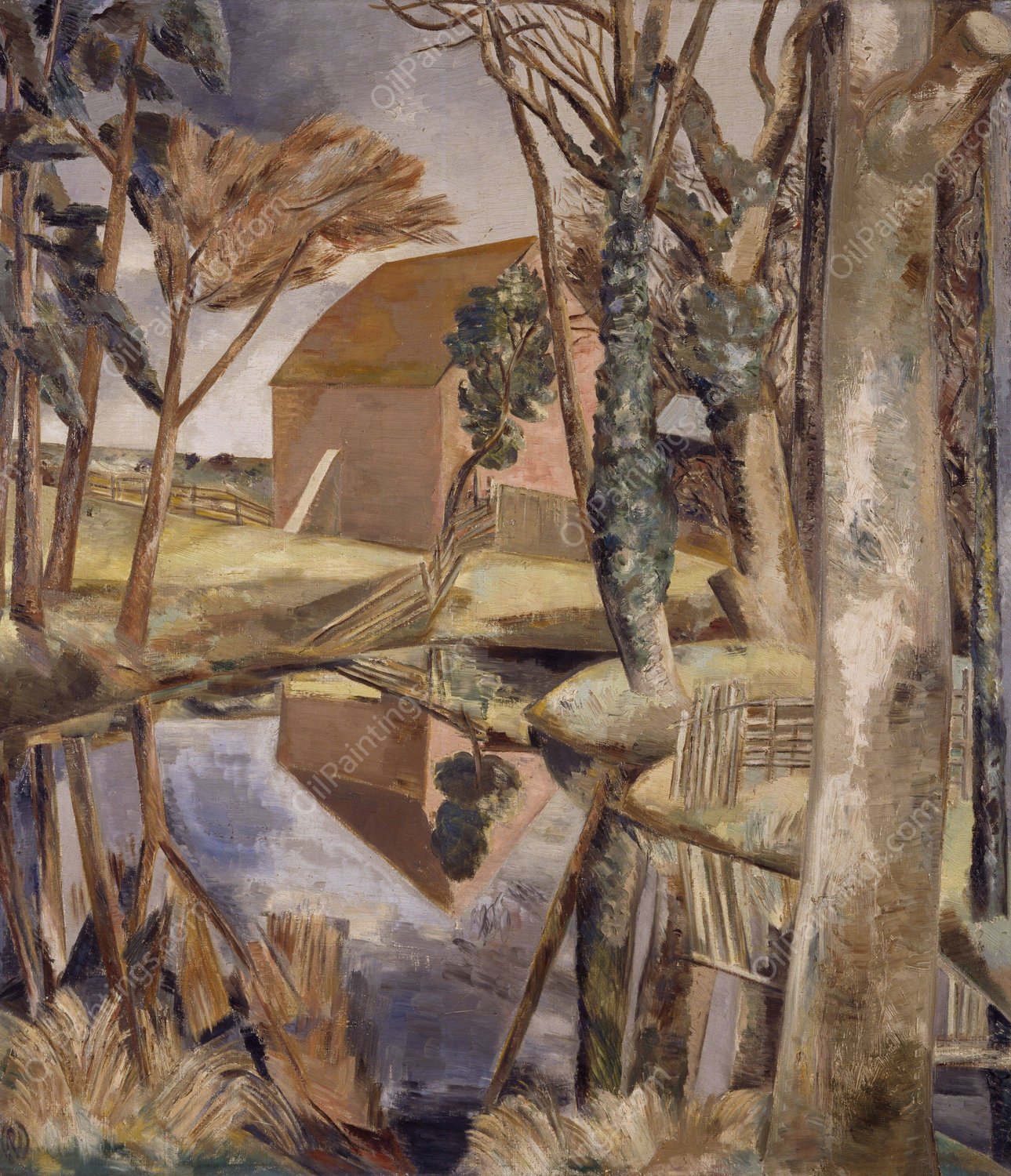 Oxenbridge Pond  by Paul Nash - Hand-Painted Oil Painting Reproduction