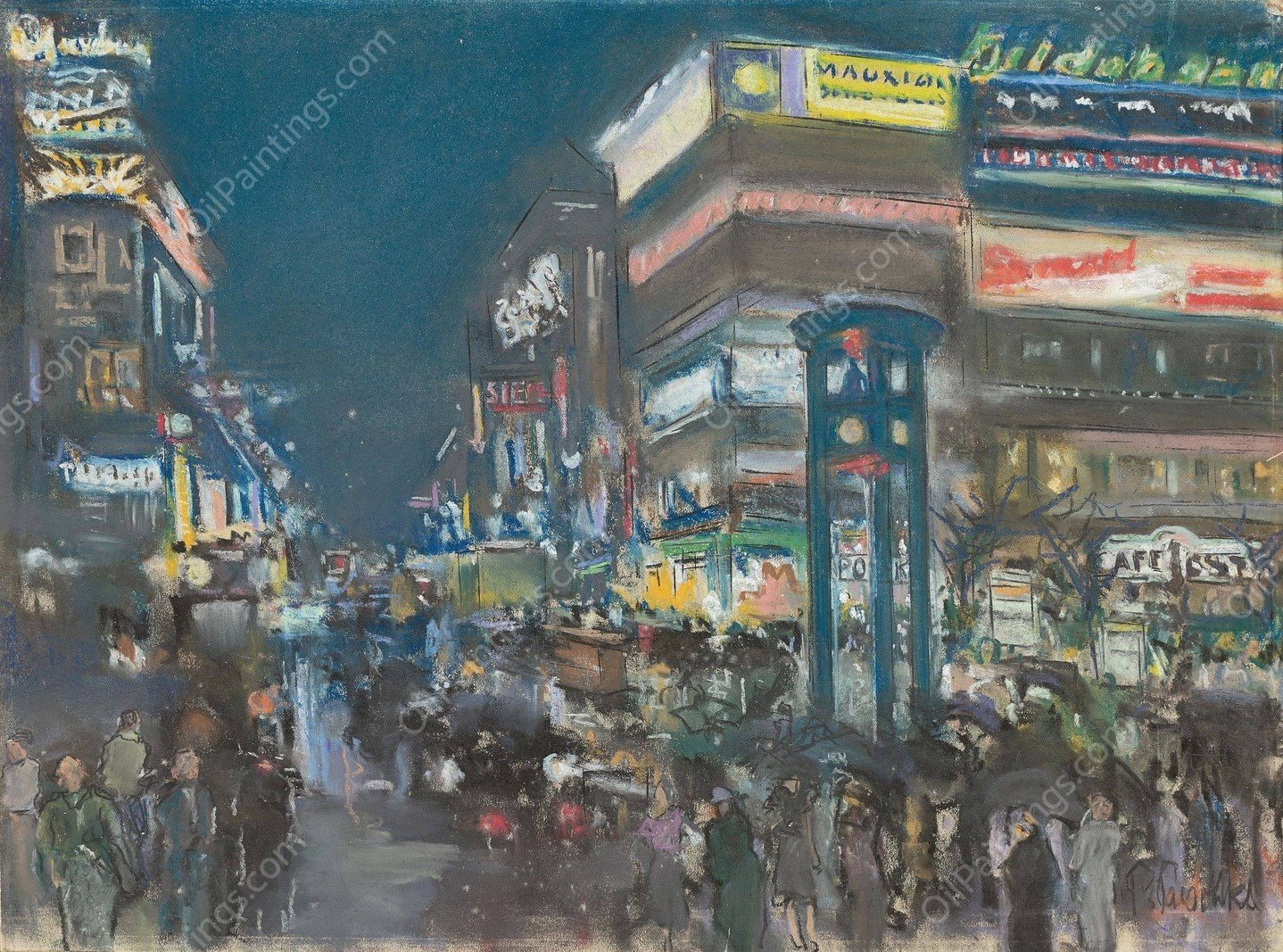 Potsdamer Platz  by Paul Paeschke - Hand-Painted Oil Painting Reproduction