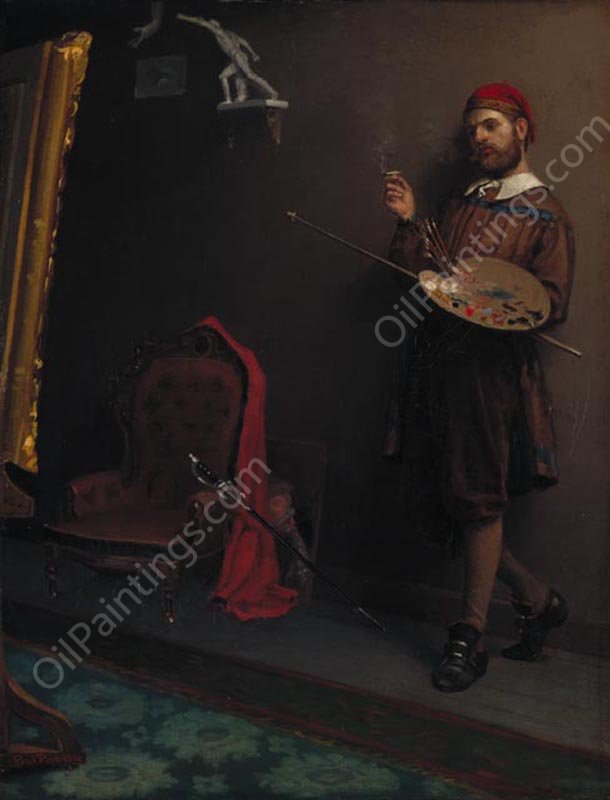 The Painter by Paul Peel - Hand-Painted Oil Painting Reproduction