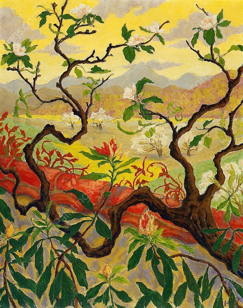Japanese Style Landscape by Paul Ranson - Hand-Painted Oil Painting Reproduction