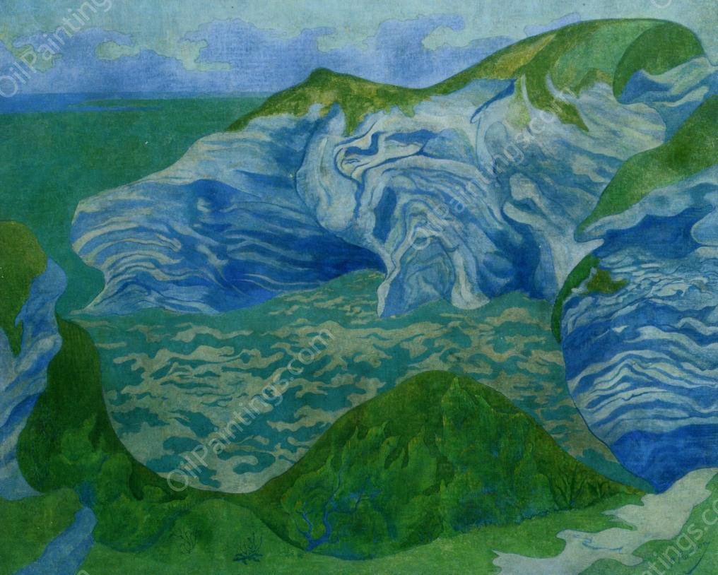 The Blue Cliffs by Paul Ranson - Hand-Painted Oil Painting Reproduction