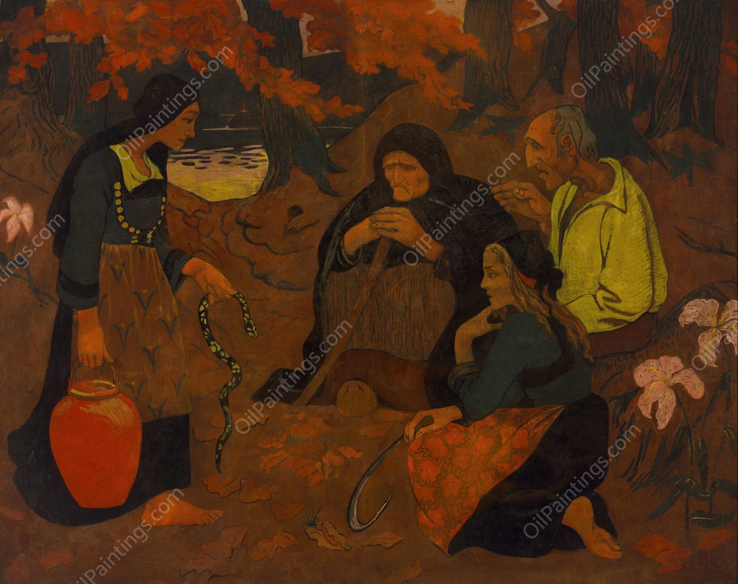 Serpent eaters  by Paul Serusier - Hand-Painted Oil Painting Reproduction