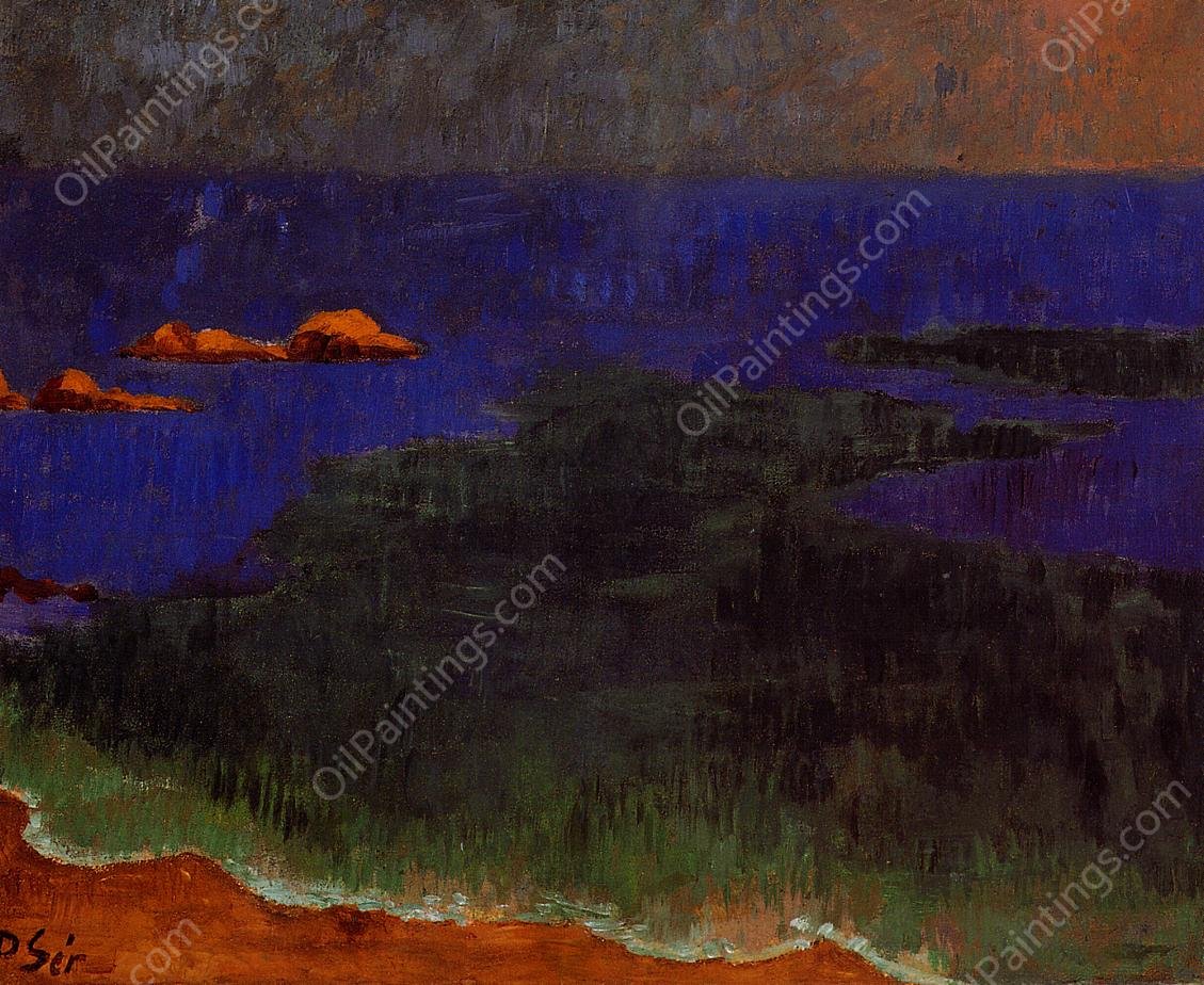 The Seat at Poldu: Sunset by Paul Serusier - Hand-Painted Oil Painting Reproduction