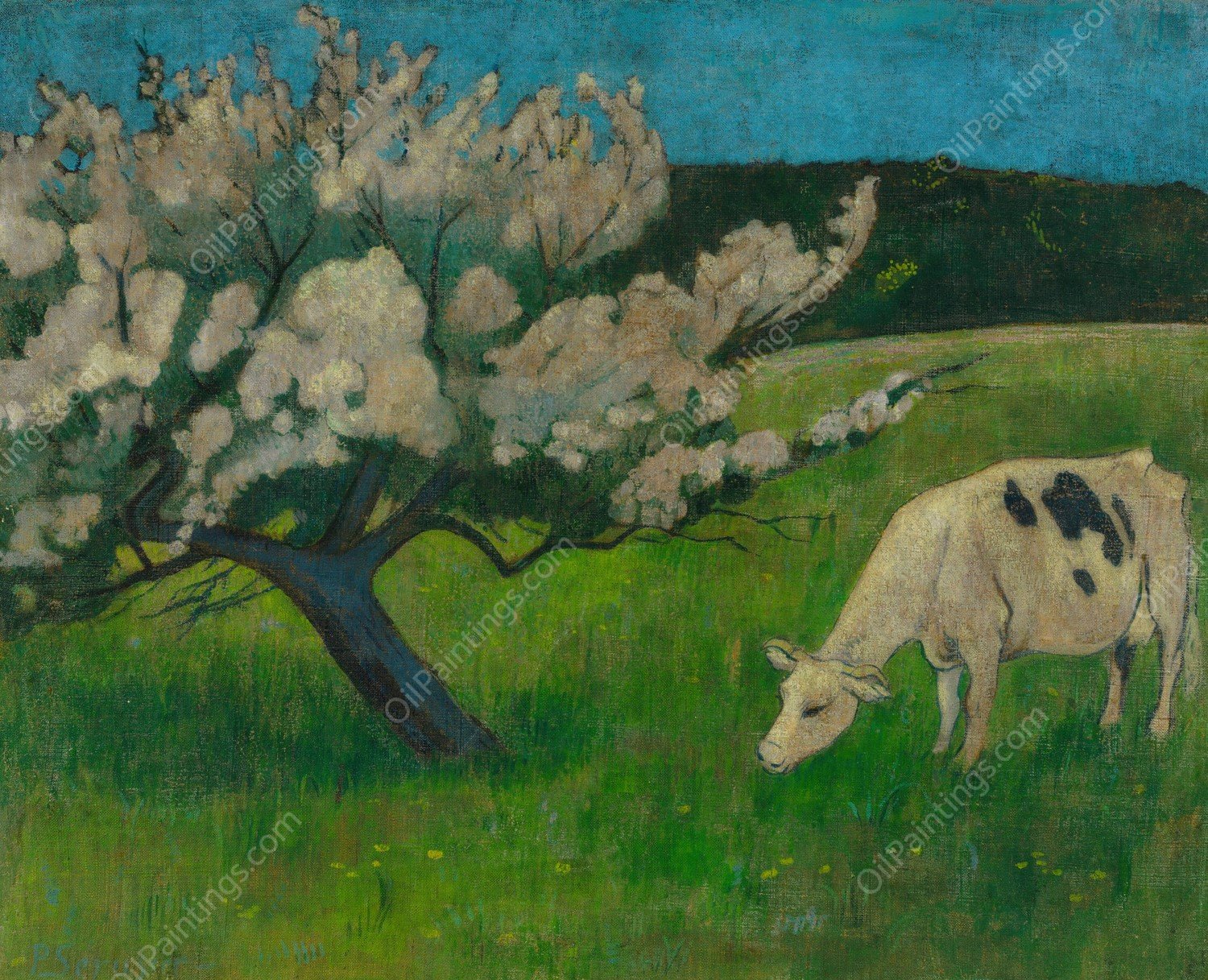 White Cow  by Paul Serusier - Hand-Painted Oil Painting Reproduction