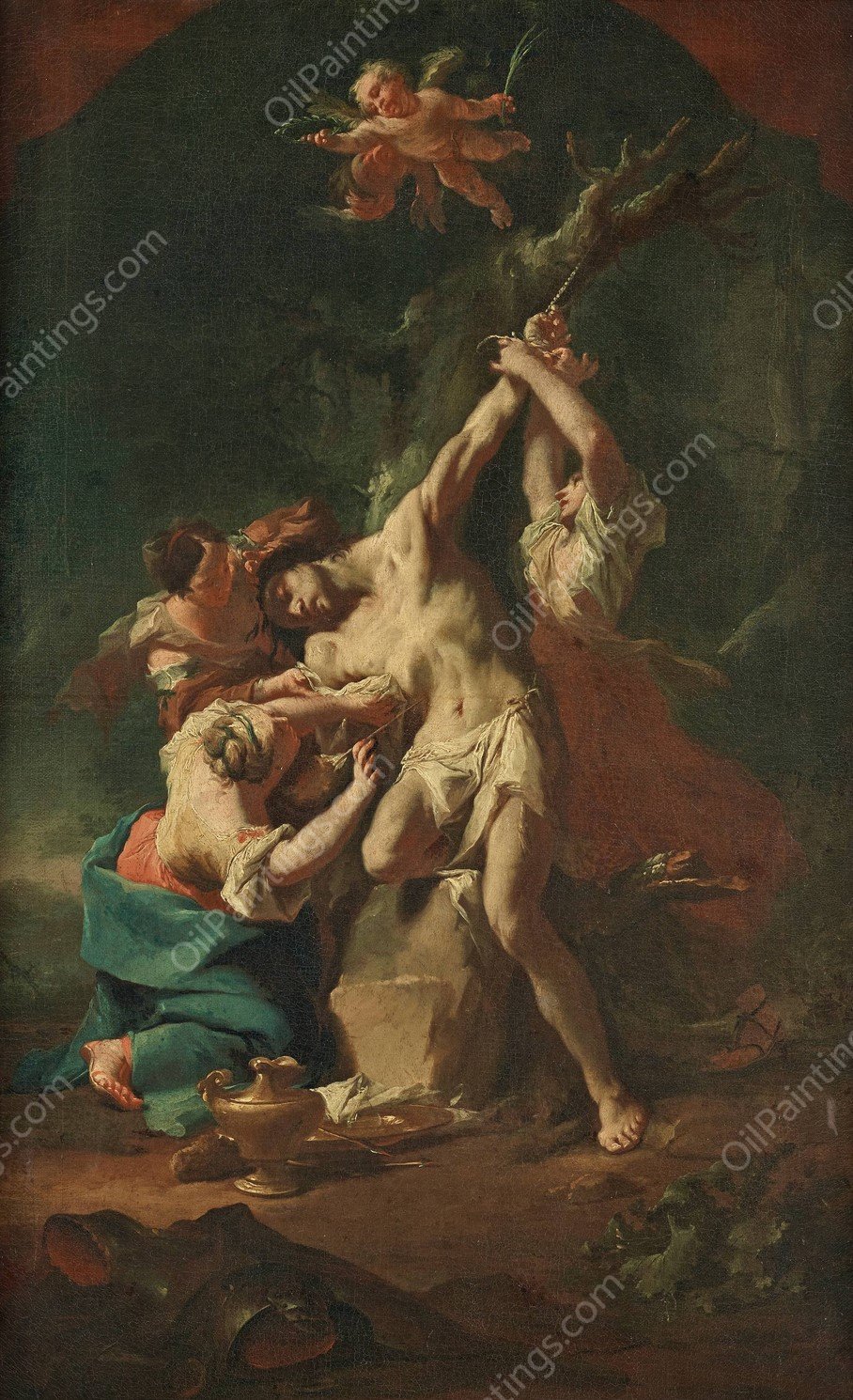 Der heilige Sebastian und die Frauen  by Paul Troger - Hand-Painted Oil Painting Reproduction