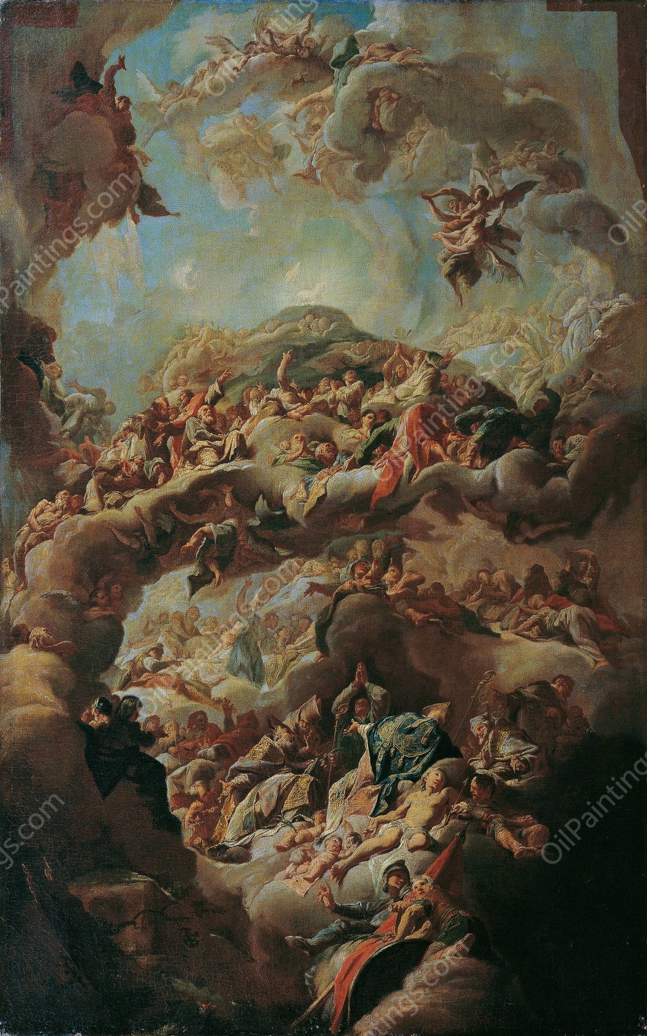 Die Anbetung des Lammes durch die 24 altesten  by Paul Troger - Hand-Painted Oil Painting Reproduction