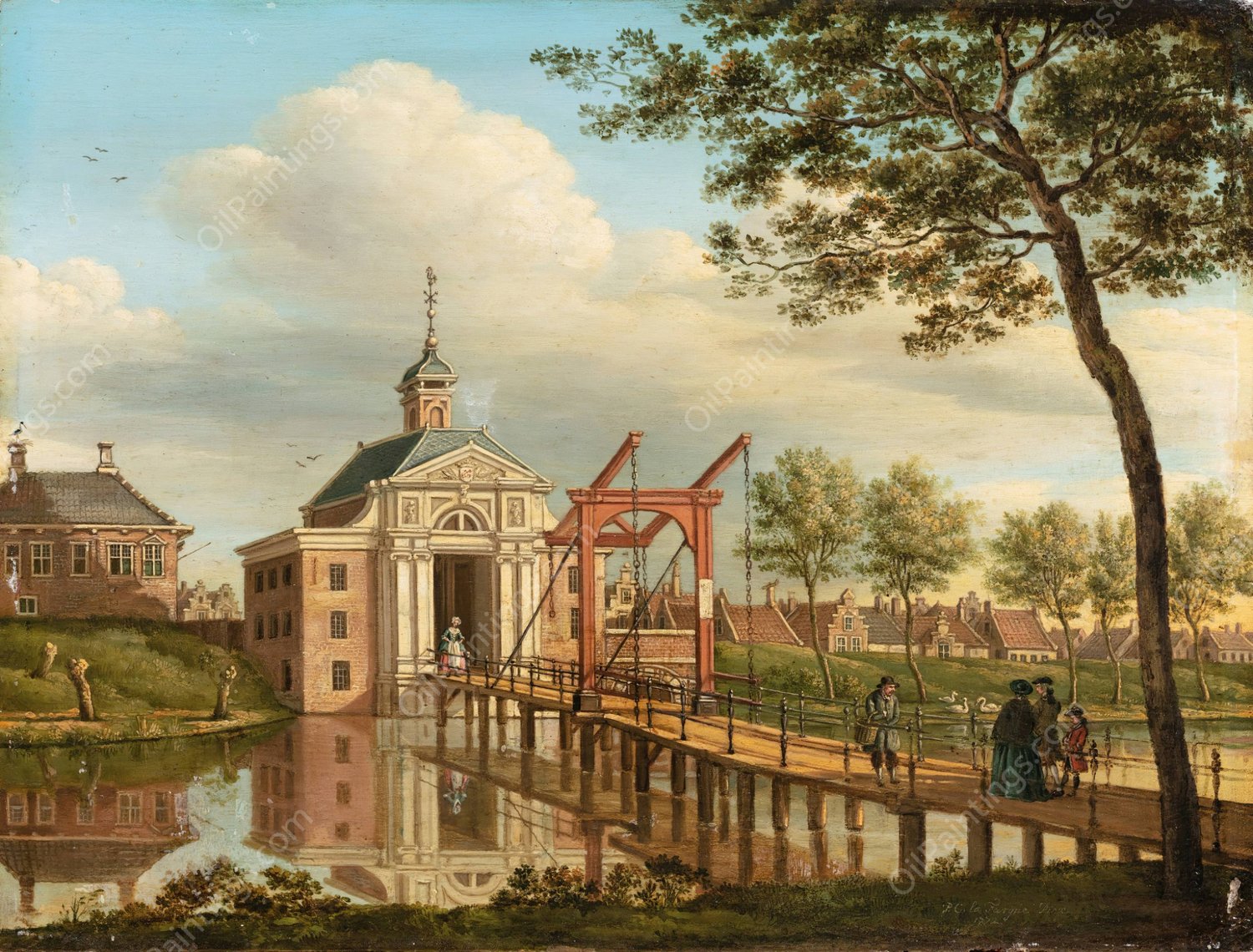 A View Of Marepoort, Leiden  by Paulus Constantijn La Fargue - Hand-Painted Oil Painting Reproduction